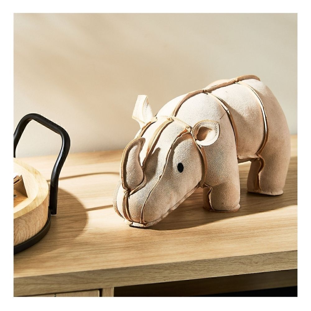 Leather Rhino Plush Toy 12” Weighted Feet Stuffed animal Way To Celebrate NWT